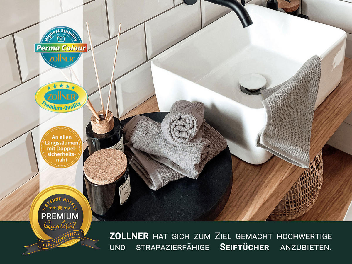 SEIFTÜCHER, 10er-Set, 30x30 cm, 100% Baumwolle, Grau - Grau, Textil (30/30cm) - Zollner