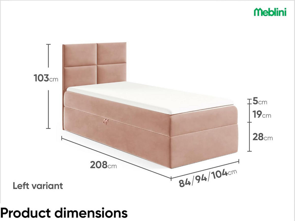 KINDERBETT MINO 3 - Pink, Holzwerkstoff (84/208cm) - Meblini