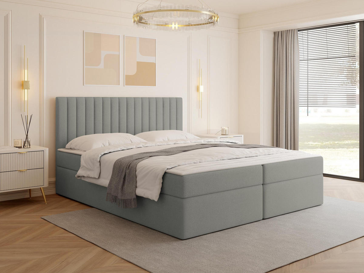 BOXBETT Tirulo - H3 - Schwarz/Grau, Holzwerkstoff/Kunststoff (160/200cm) - MIRJAN24