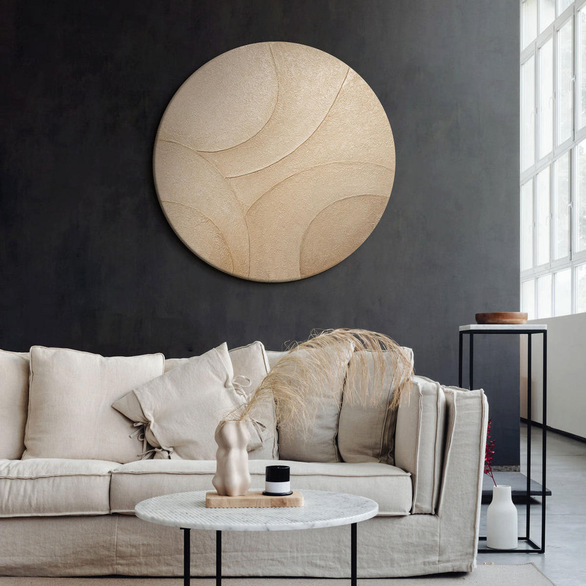 GEMÄLDE Ornamente des Windes auf Keilrahmen 100 cm - Beige, Holz (100/100cm) - YS-art gallery