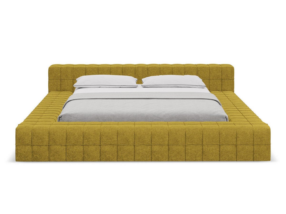 POLSTERBETT mit Lattenrost 200x260 Gelb - Currygelb/Gelb, Kunststoff/Textil (140/200cm) - Makamii
