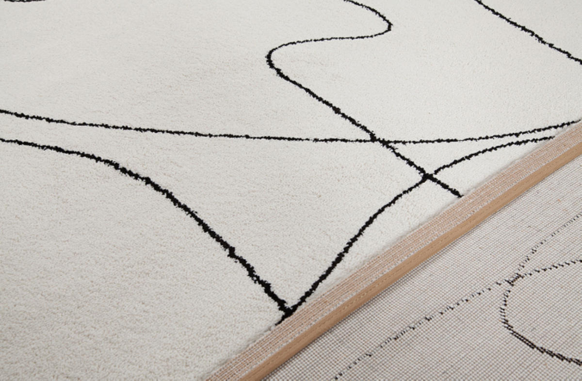 TEPPICH modern Wohn-/Schlafzimmer Flachgewebe PENNY Weiß 160x230 cm - Weiß, Textil (160/230cm) - Novatrend