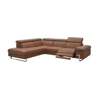 ECKSOFA Opera Echtleder mit 1 x Relaxfunktion Cognacbraun - Cognac, Leder/Metall (218/269cm)