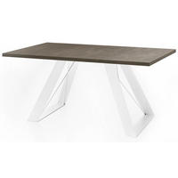 ESSTISCH Colter Weiß rechteckig ausziehbar, Dunkelgrauer Chicago Beton 140-240/80/76 cm - Dunkelgrau/Weiß, Holzwerkstoff/Metall (140/80/76cm) - WFL GROUP