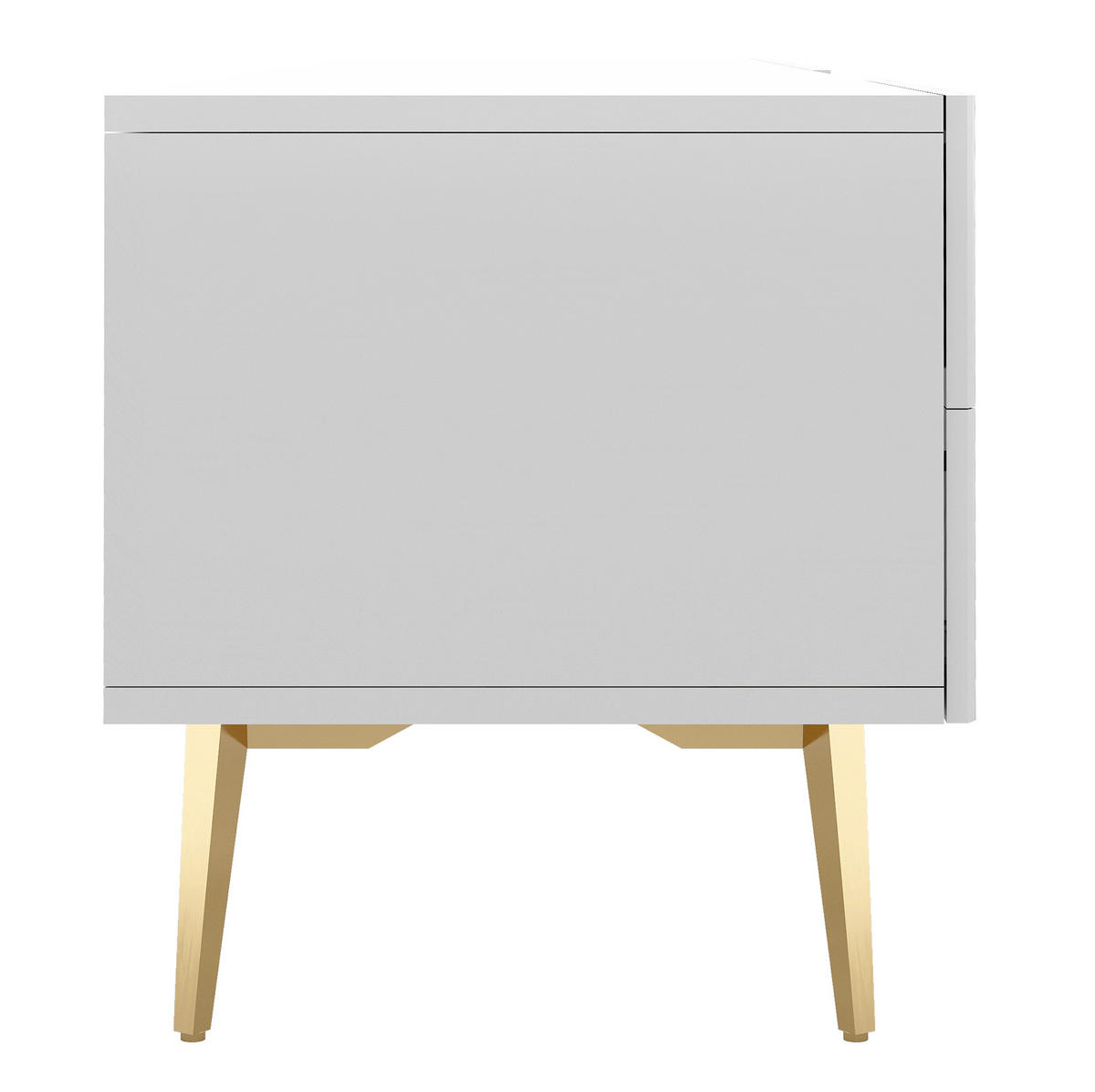 TV-LOWBOARD aus MDF 180x35x41 cm Weiß mit 2 Schubladen, 2 Türen und 3 offenen Fächern - Weiß, Holzwerkstoff (180/44/35cm) - Modfu