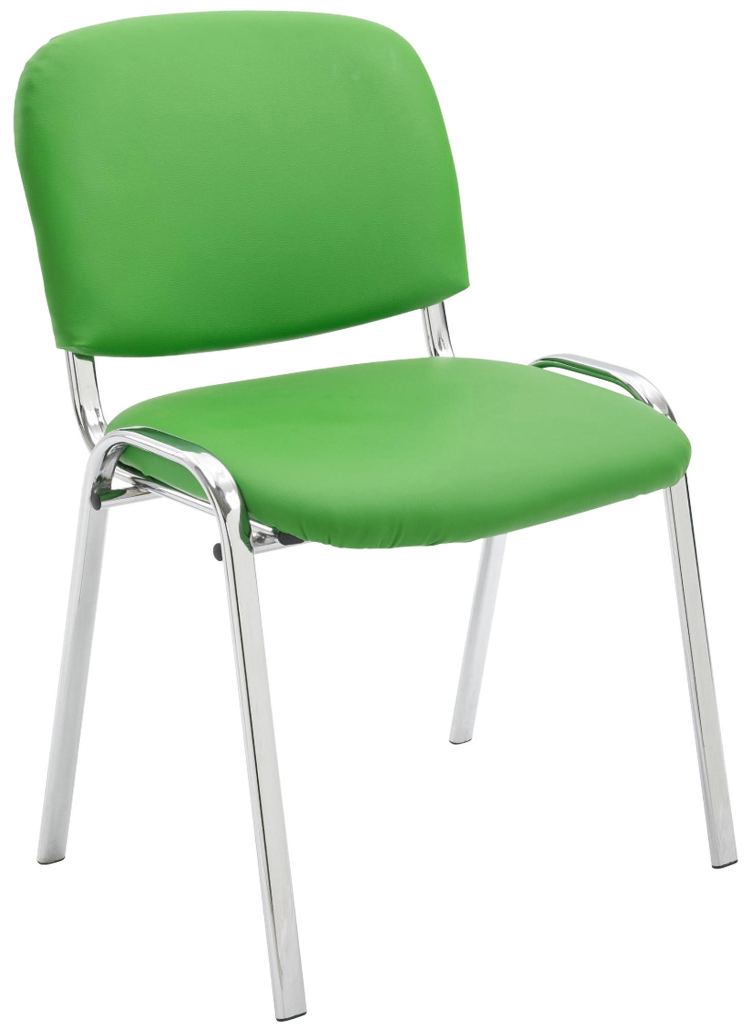 BESUCHERSTUHL Lederlook grün - Chromfarben/Grün, Textil/Metall (54/79/48cm) - CLP