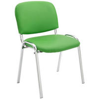 BESUCHERSTUHL Lederlook grün - Chromfarben/Grün, Textil/Metall (54/79/48cm) - CLP