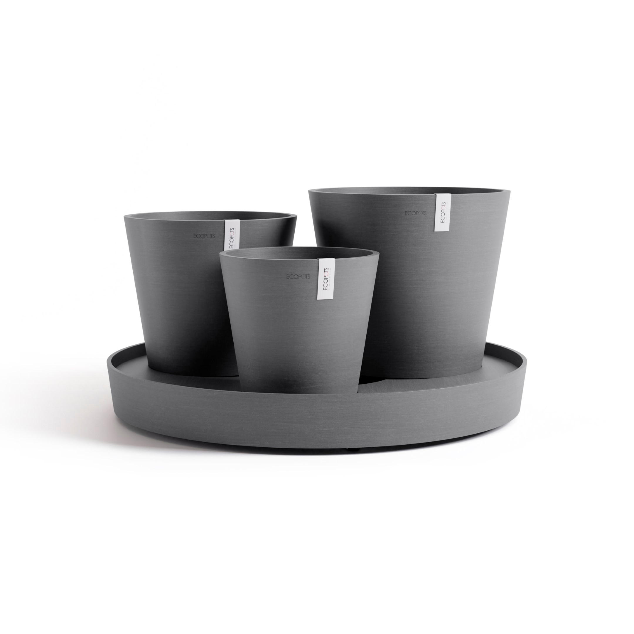 Ecopots Blumentopf Grau 30.7 cm