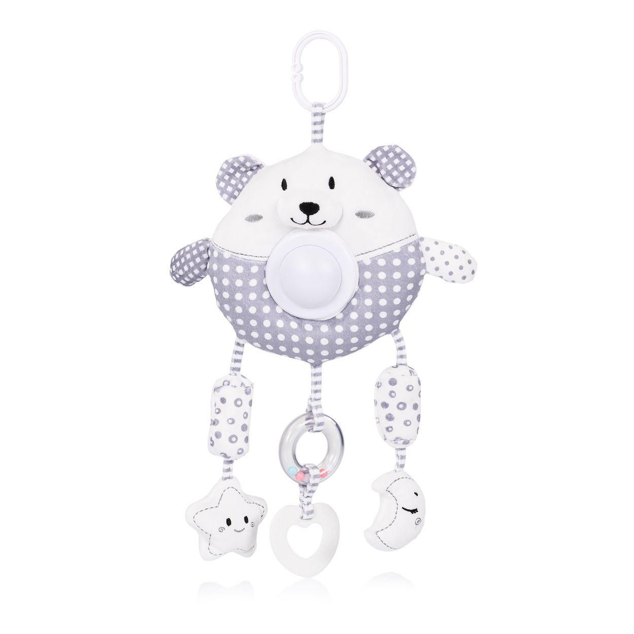 MUSIKMOBILE große Tiere grau Melodie, Lichteffekte, Plüschtier, Kühlbeißring, Plüschtiere - Grau, Kunststoff (28/45/7cm) - Chipolino