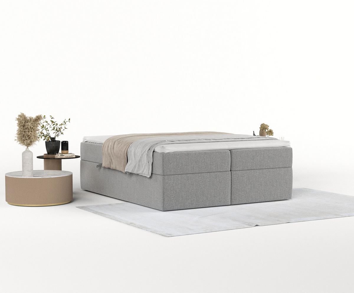 BOXBETT Yoko Grau 200/200 cm - Schwarz/Grau, Holz/Holzwerkstoff (200/200cm) - Maison de Reve