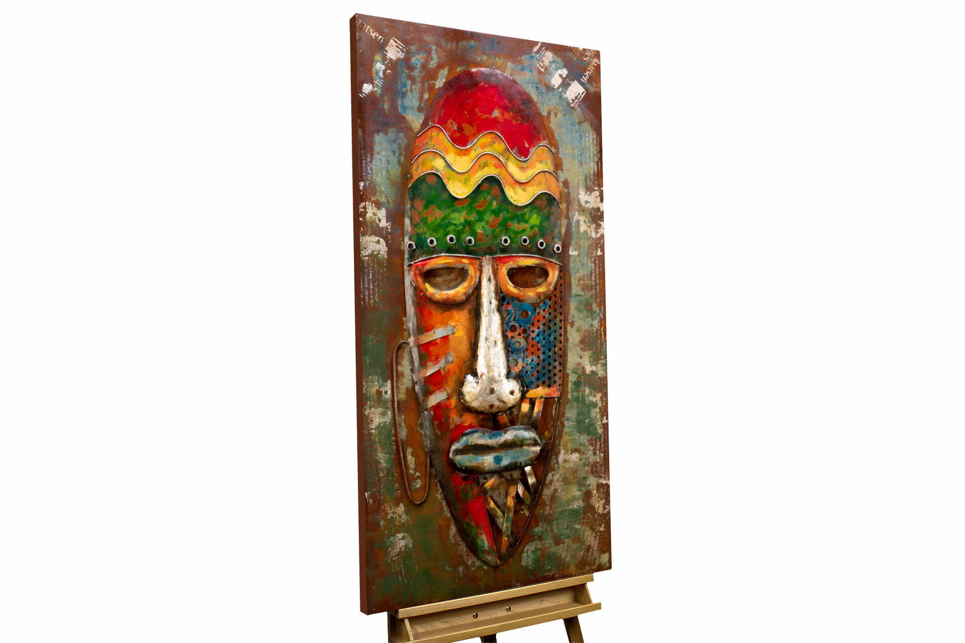 KUNSTLOFT KOVOVÝ OBRAZ BAREVNÁ MAŠKARÁDA, 120/60 CM