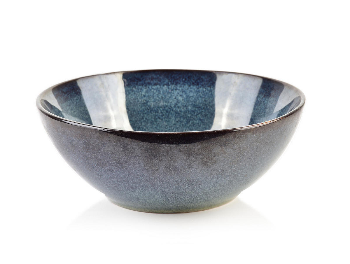 SCHALE Basic Nature Blau 16/16/6 cm Keramik - Dunkelblau, Keramik (16cm) - Mondex
