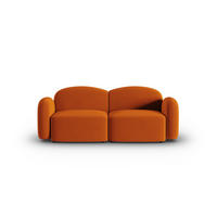 SOFA Blair aus Samt terrakotta 2 Sitzplätze - Terra cotta, Textil (87/80/194cm) - Micadoni