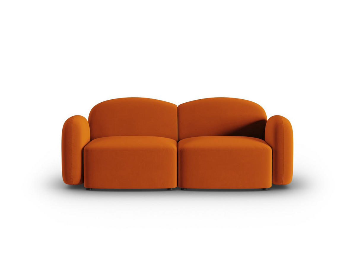 SOFA Blair aus Samt terrakotta 2 Sitzplätze - Terra cotta, Textil (87/80/194cm) - Micadoni