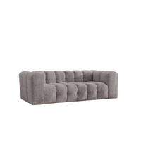 SOFA 3-Sitzer, Komfort, BALOO, Stoff Schenille & Bouclé, Grau - Grau, Holz (222/75/106cm) - Kaiser Möbel