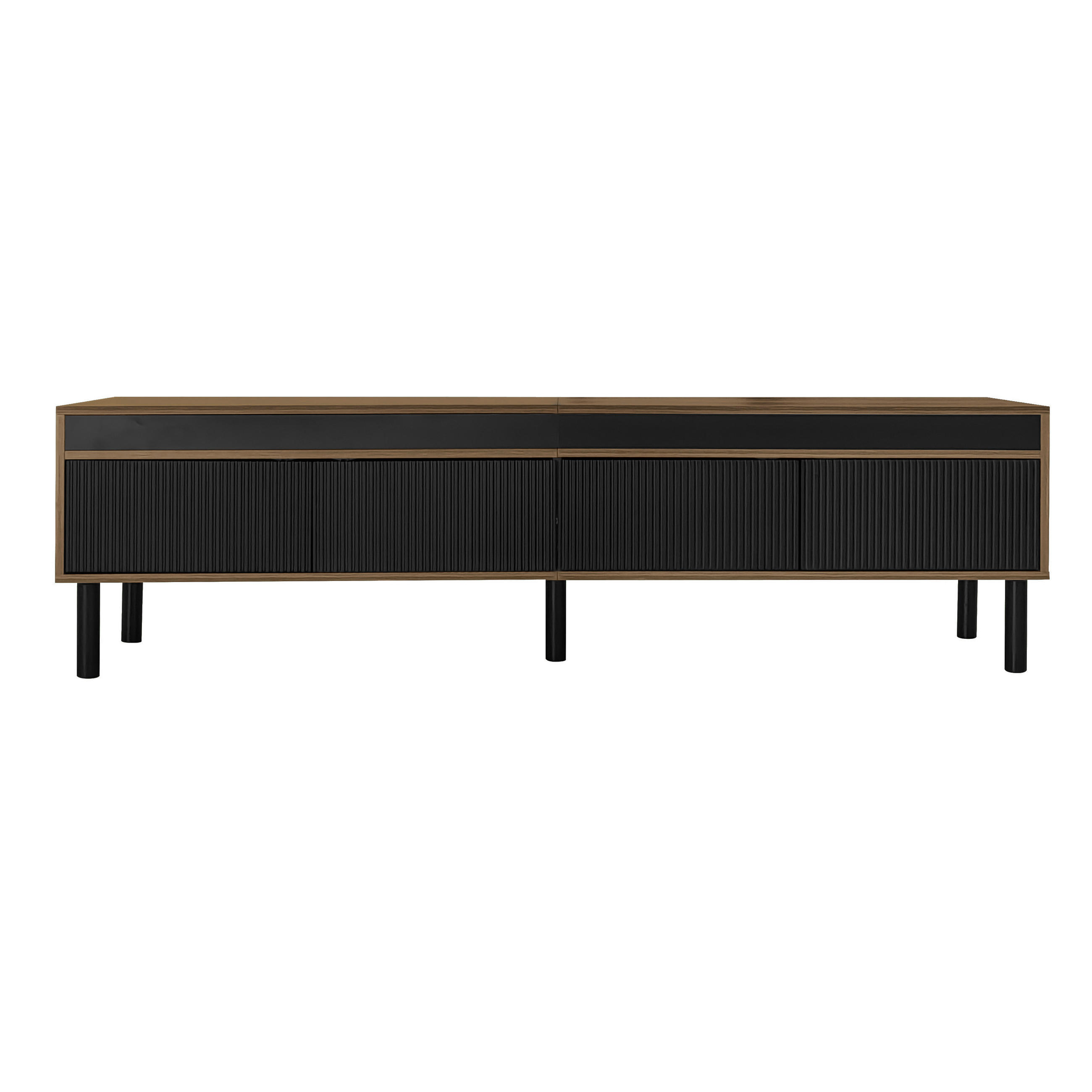 TV-LOWBOARD Schwarz-Natur 170/38/47 cm - Schwarz, Holzwerkstoff (170/47/38cm) - PANGIVO