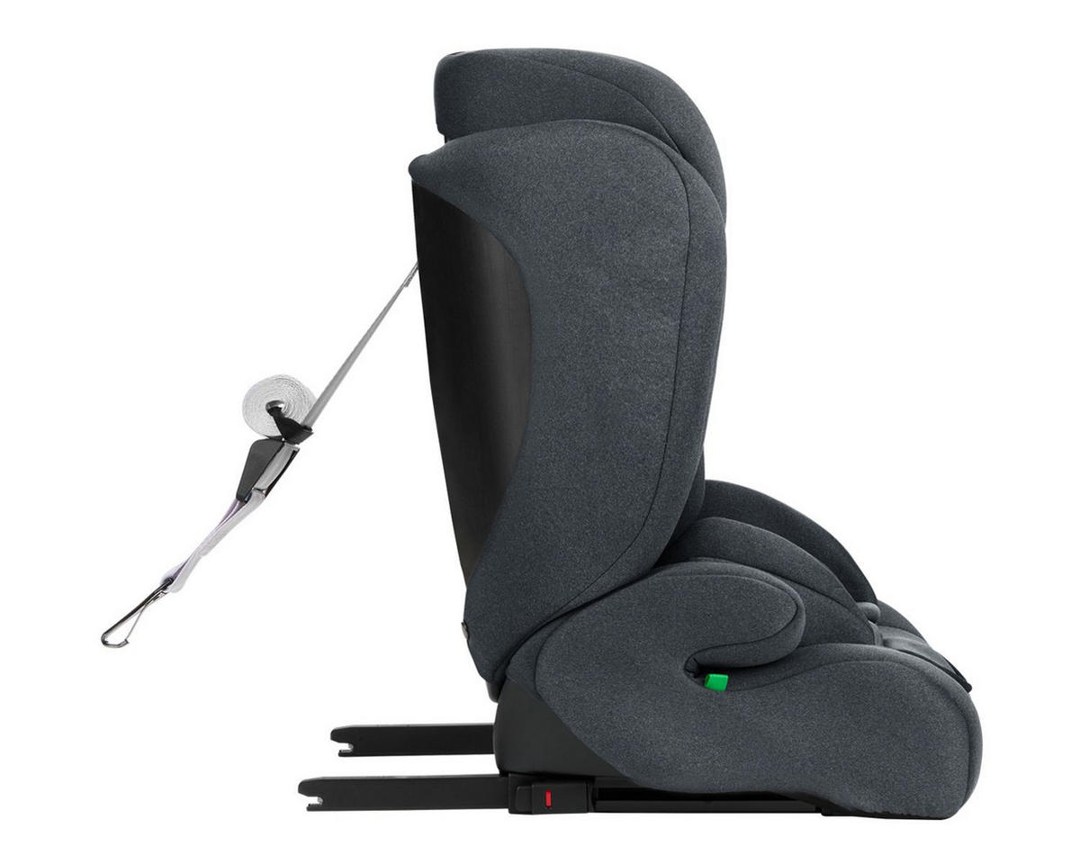 KINDERSITZ i-Cross i-Size dunkelgrau (76-150cm) Isofix Top Tether Kopfstütze Gurt - Dunkelgrau, Kunststoff (40/56/49cm) - Kikka boo