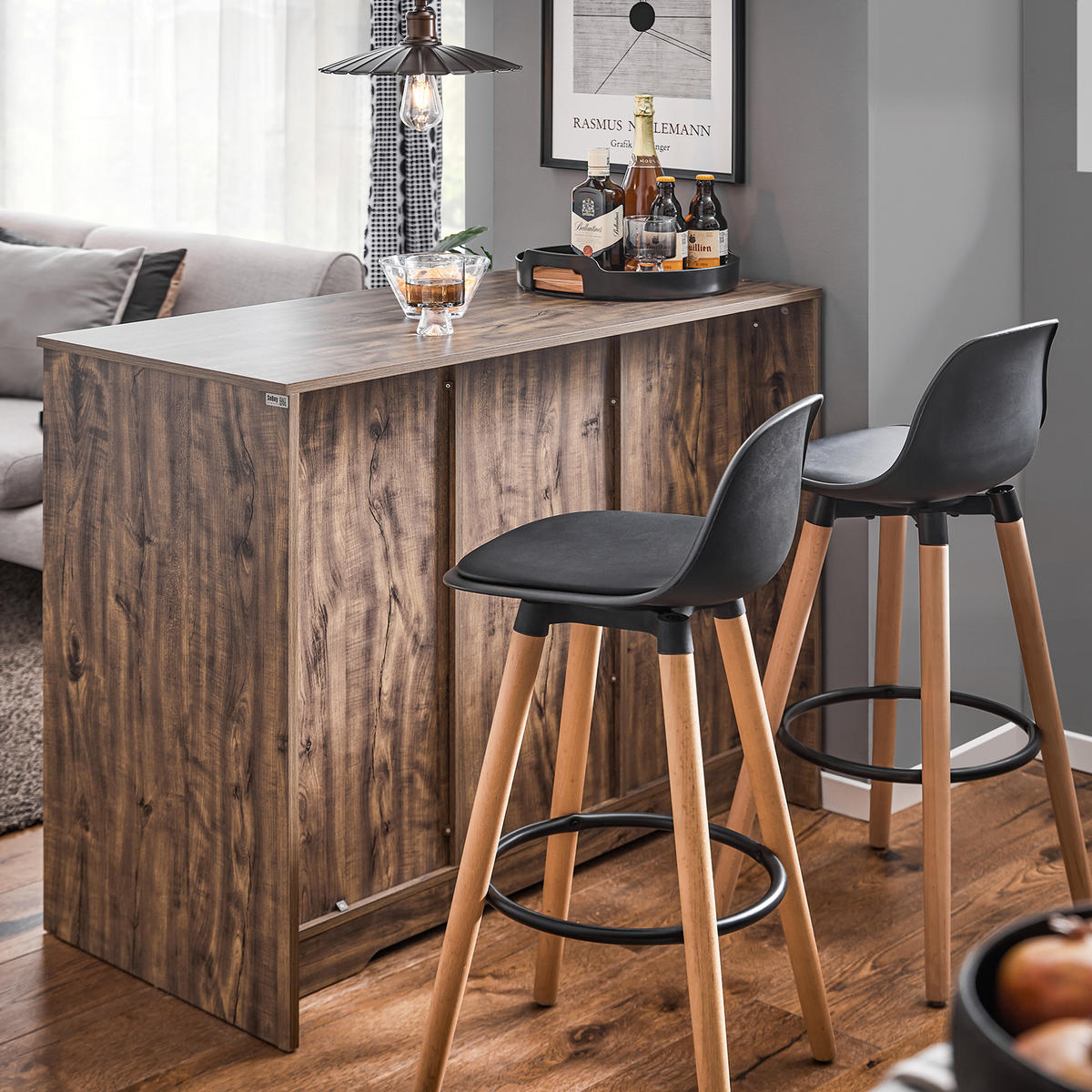 KÜCHENINSEL Vintagebraun - Braun, Holzwerkstoff (110/90/50cm) - SoBuy