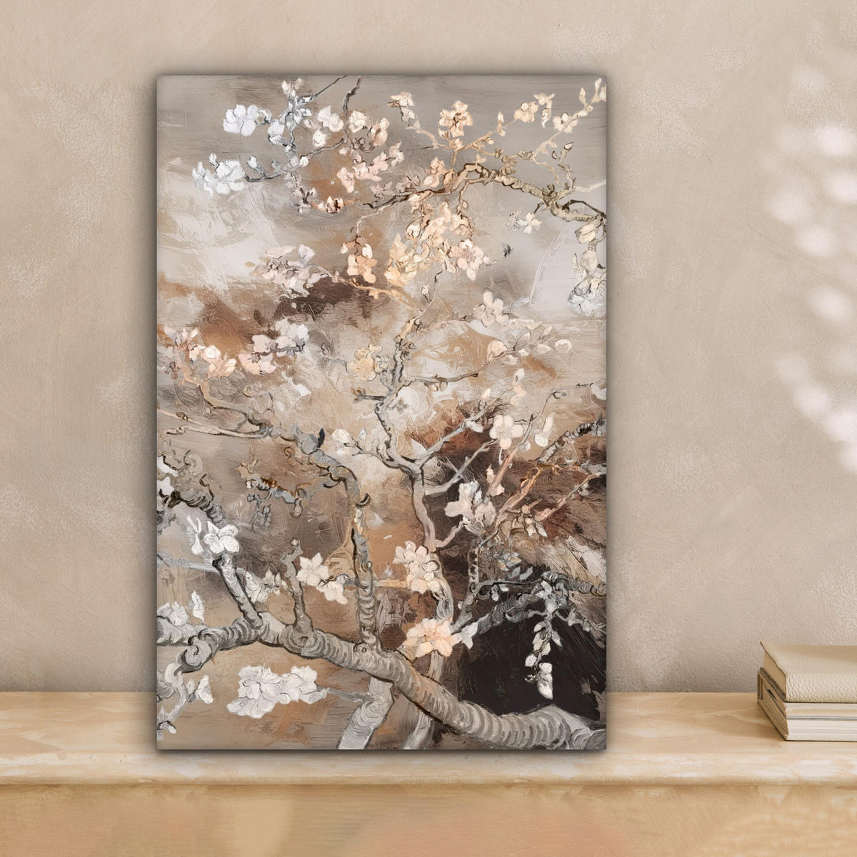 LEINWANDBILD Mandelblüte - Kunst - Van Gogh - Beige - Abstrakt 20x30 cm - Braun, Textil (20/30cm) - MuchoWow