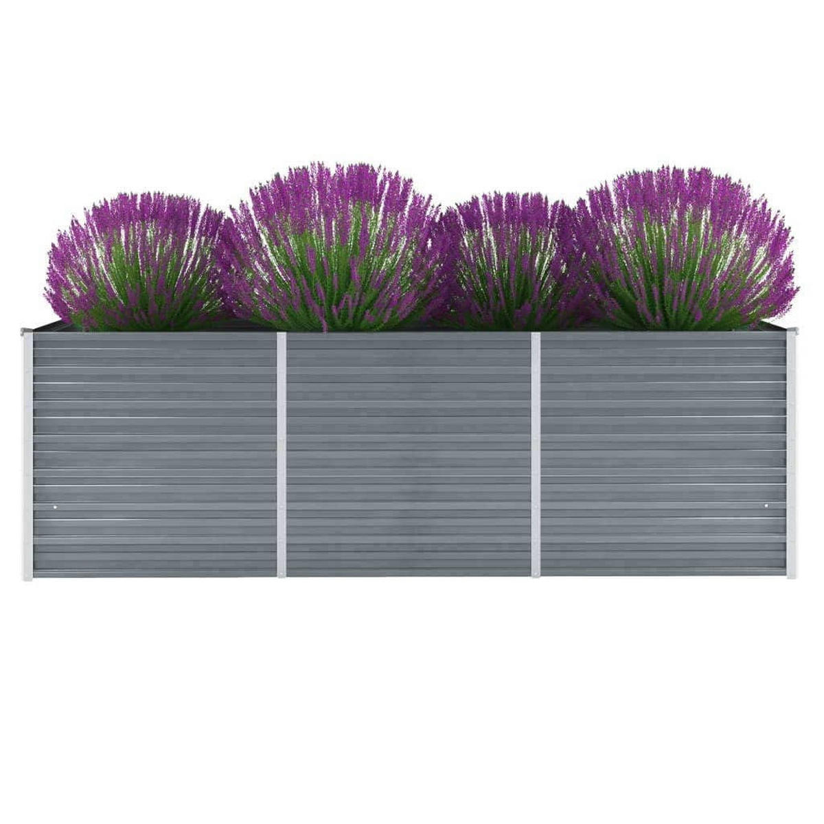 GARTEN-HOCHBEET Verzinkter Stahl 240/80/77 Cm Grau - Grau, Metall (80/77/240cm) - vidaXL