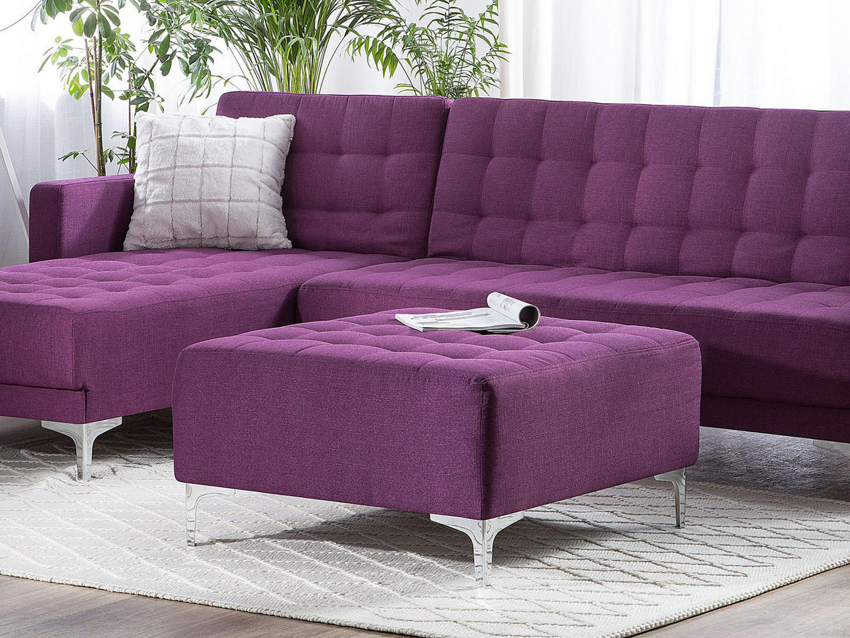 OTTOMANE Stoff Violett Aberdeen - Lila, Textil (80/41/80cm) - Beliani