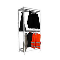 KLEIDERSTANGENREGAL Metal Doppel | HxBxT 200x120x75cm | Grau | Kleiderständer Garderobe Klamottenregal Stangenregal Regal - Grau, Metall (120/200/75cm) - PROREGAL