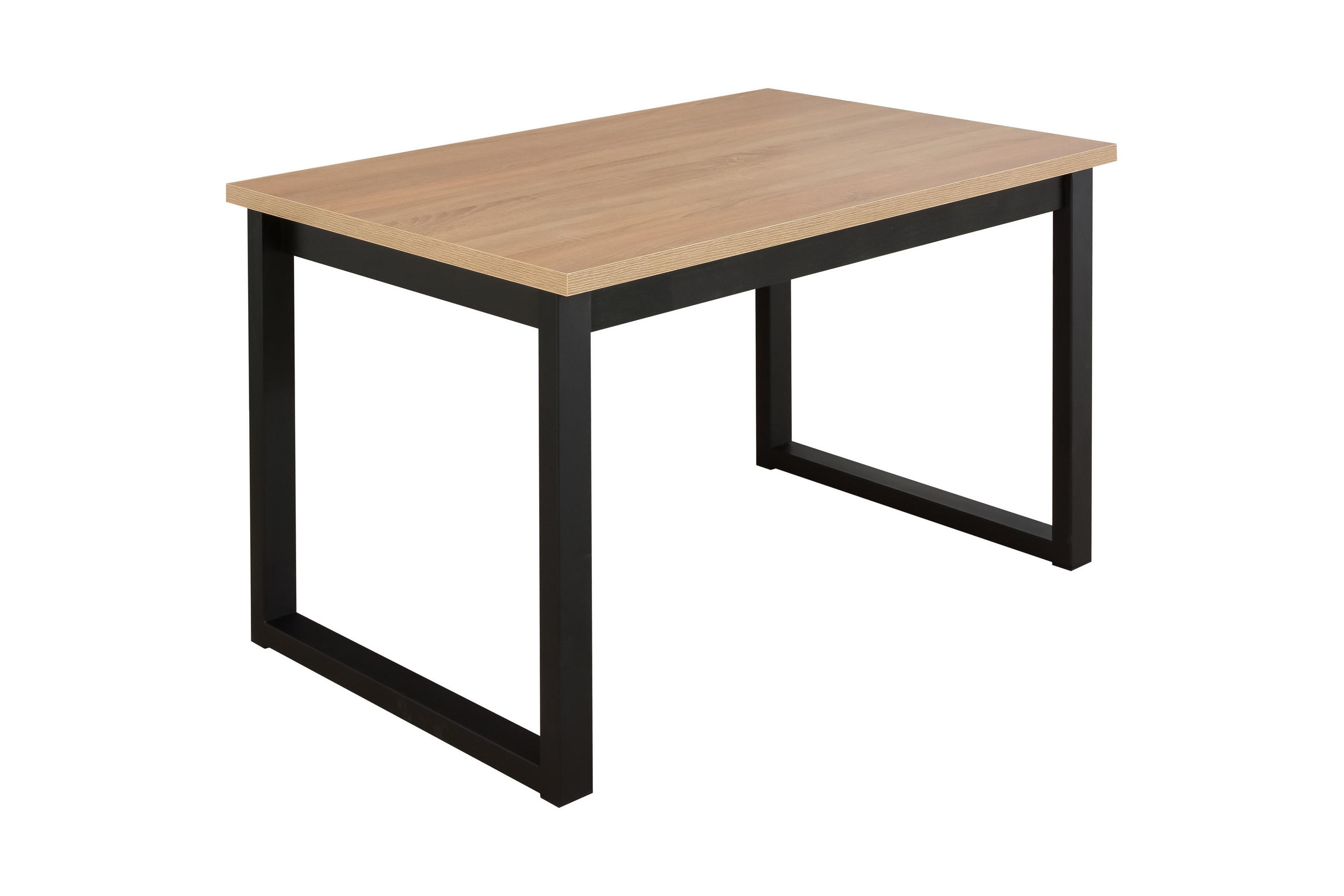 ESSTISCH Ikon 3 S - Schwarz/Sonoma Eiche, Holz/Metall (80/120/79cm) - Leaf Design