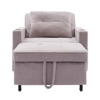 SCHLAFSESSEL DE-35012 3-in-1 mit USB und Getränkehaltern Grau - Grau, Metall (87/84/74cm) - ComfortXL