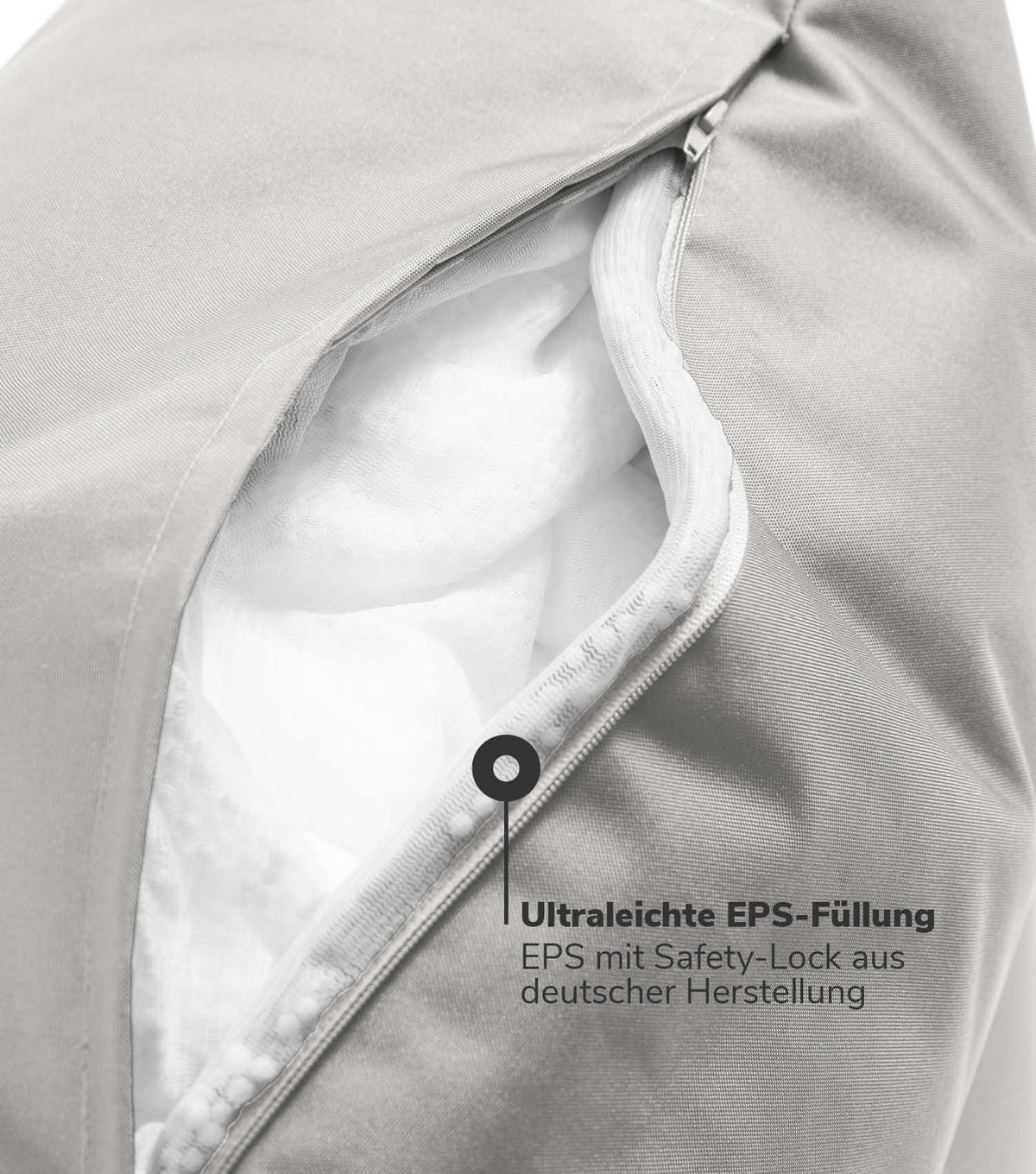OUTDOOR POUF Der Ruhestifter - Grau, Textil (60/25/45cm) - Mokebo