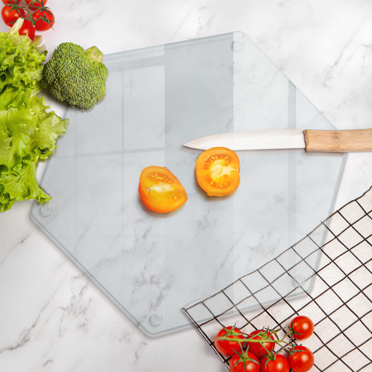 HERDABDECKPLATTE 40 cm Transparent Hexagon - Transparent, Glas (40/0.4/34.64cm) - TULUP