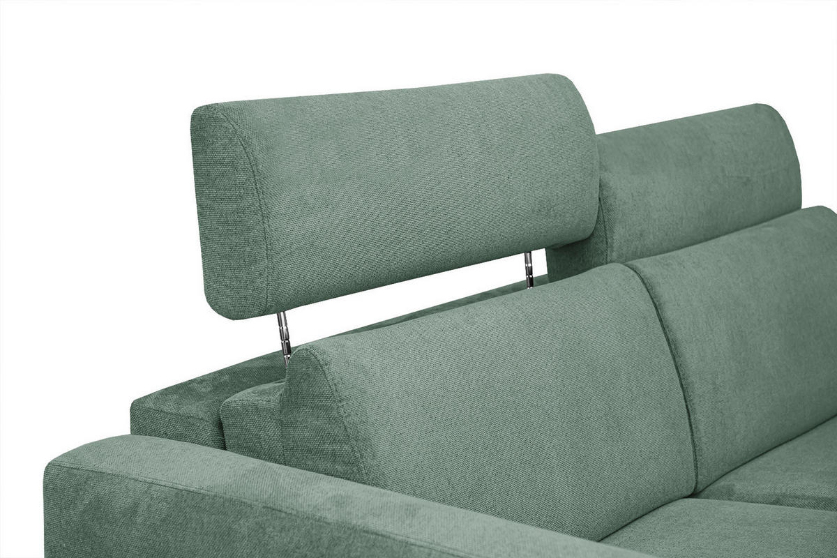 SOFA MEZO 3-Sitzer mit Schlaffunktion, grün - Schwarz/Grün, Holz/Textil (232/90/107cm) - Courtois Laville