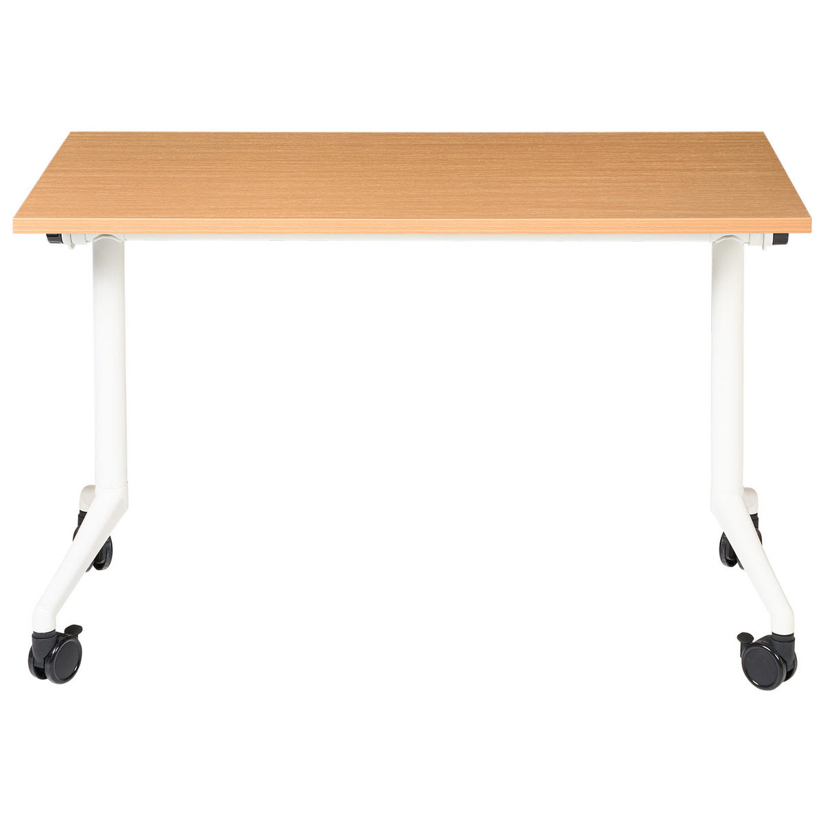 SCHREIBTISCH Zusammenklappbarer Braun 120/60 cm Cavi - Braun/Weiß, Holzwerkstoff (60/120/73cm) - Beliani