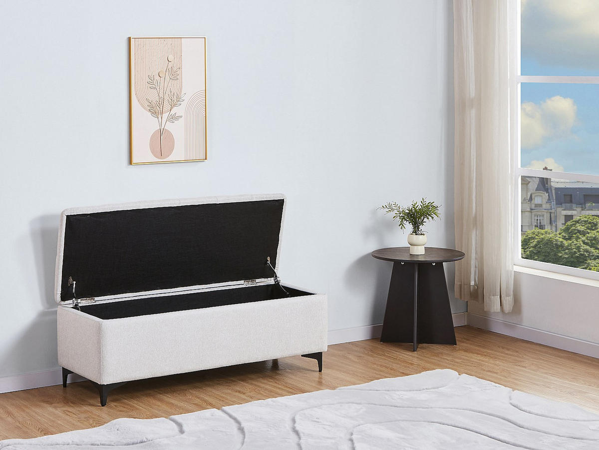 SITZBANK - 120 cm x 45 cm - Stoff - Beige - SABILO - Beige, Textil (120/44/45cm) - Vente-Unique