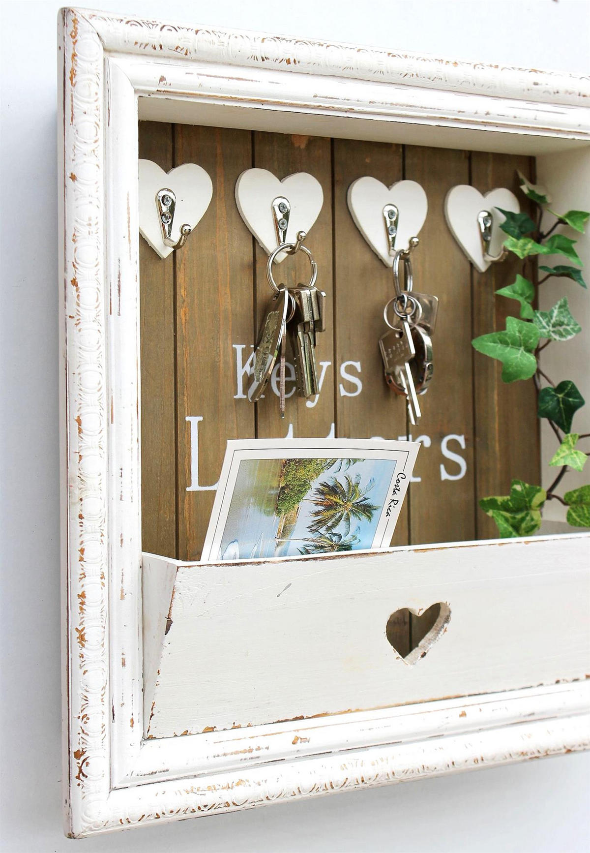 WANDORGANIZER mit Ablage Holz Weiß 40/8/40 cm - Weiß, Holz (40/40/8cm) - DanDiBo