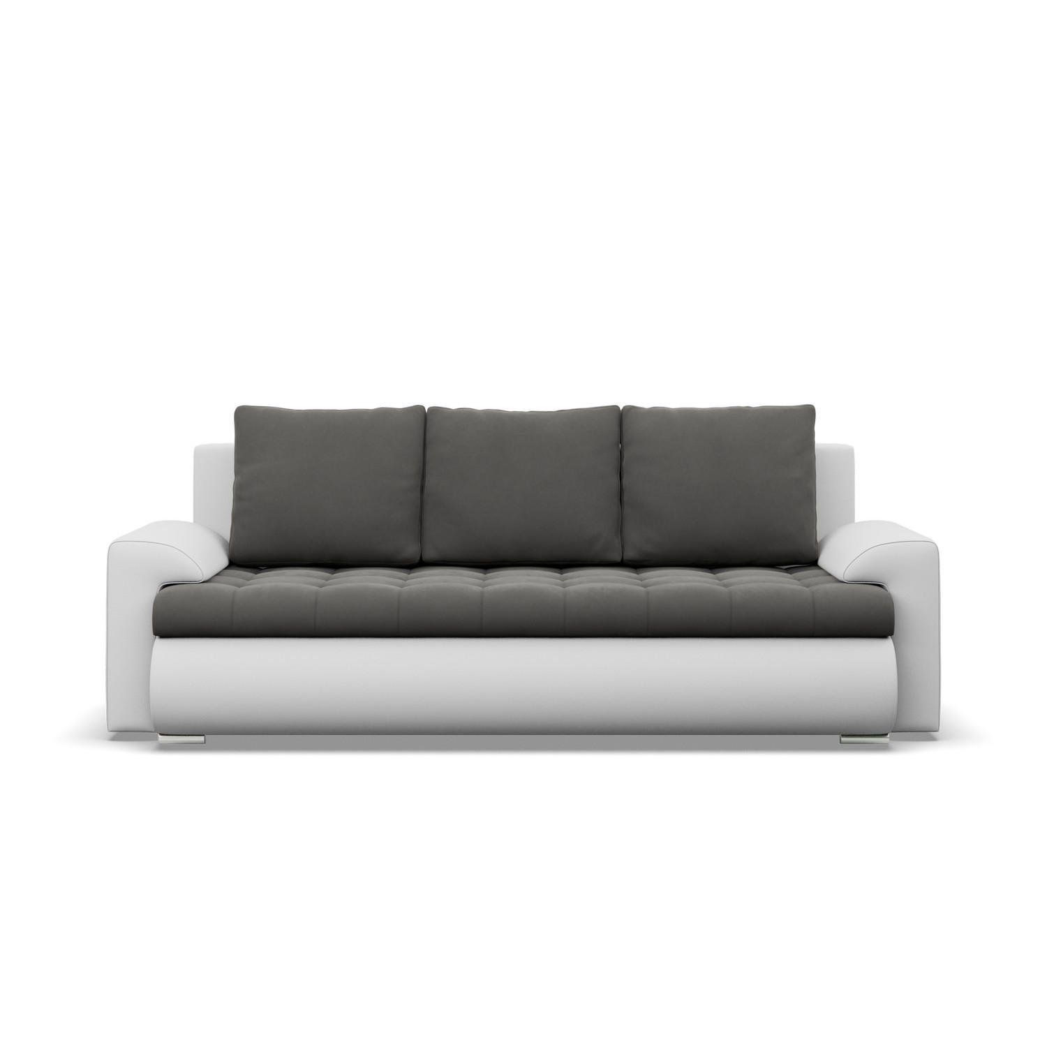 SOFA 3-SITZER MIT SCHLAFFUNKTION FORESTA, Dunkelgrau + Grau - Dunkelgrau/Hellgrau, Textil (222/92/96cm)