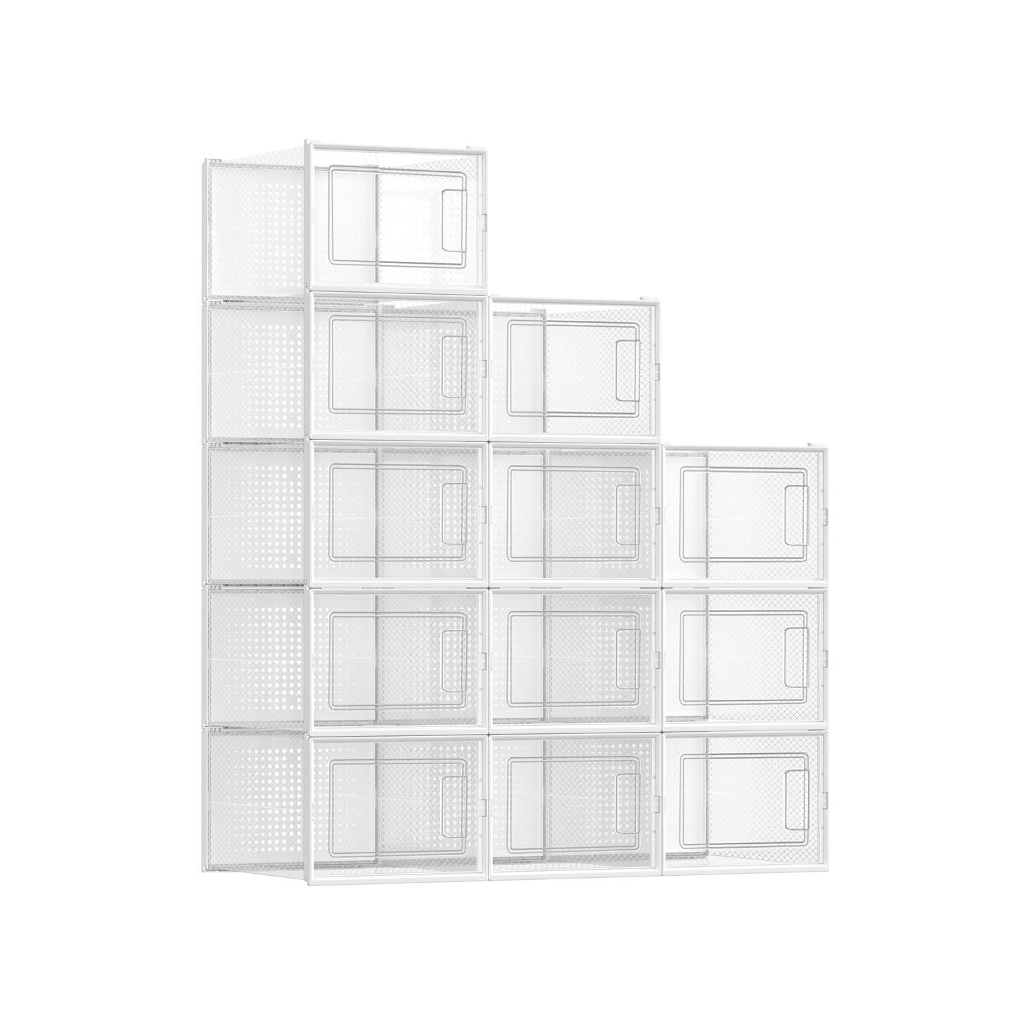 SCHUHBOXEN TOKYO 12ER-SET - Weiß, Kunststoff (35/20/12.5cm) - Hansiro
