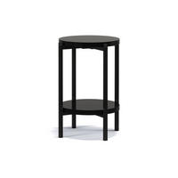 COUCHTISCH GERIS mit Ablageboden, Spanplatte, Schwarz - Schwarz, Holz/Metall (45/45/61cm) - KONSIMO®