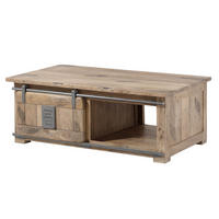 COUCHTISCH Mango 120x70x45 whitewash lackiert RAILWAY #3007 - Beige, Holz (120/70/45cm) - Massivmoebel24
