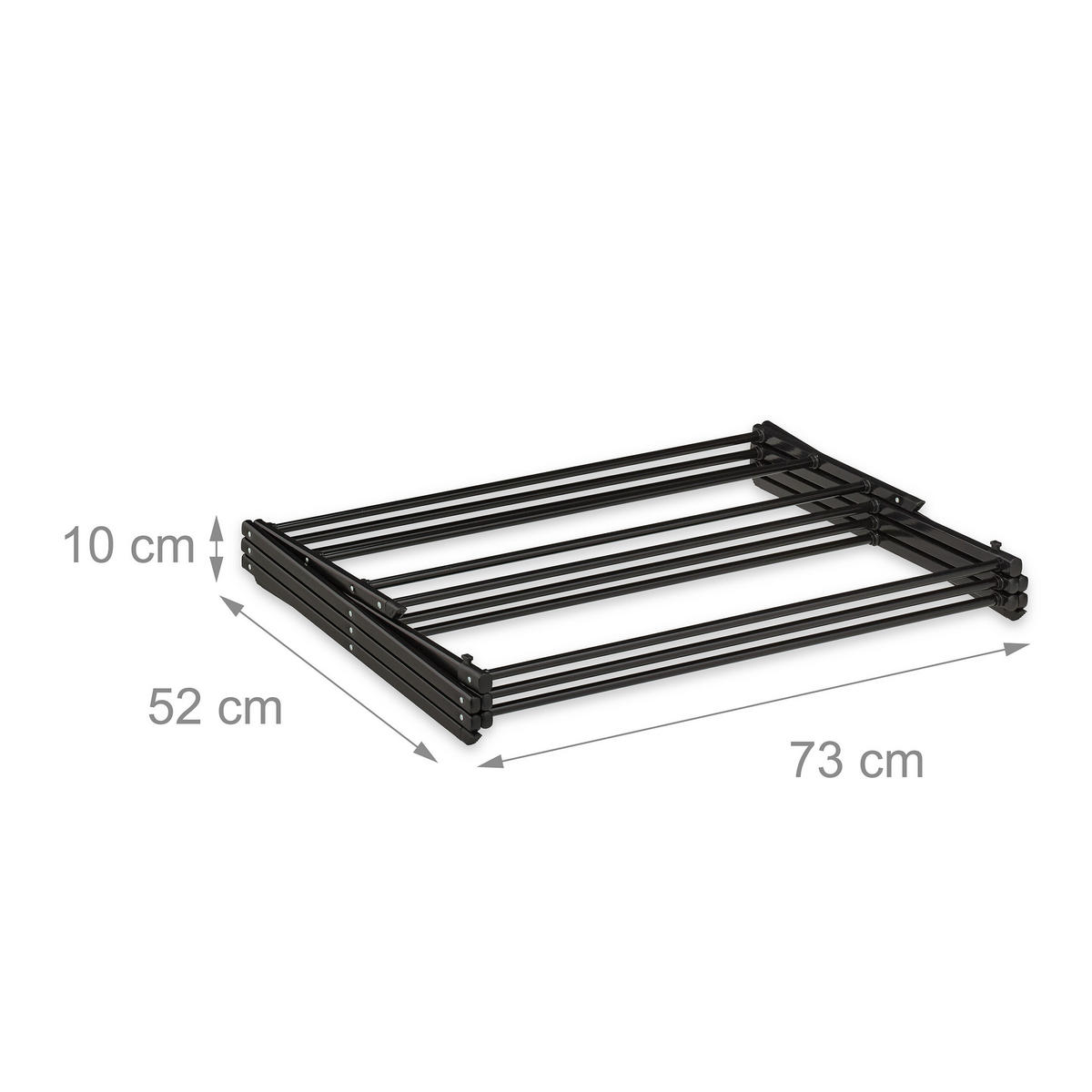 STOJAN na prádlo - čierna, kov/plast (73/105/37cm) - Relaxdays