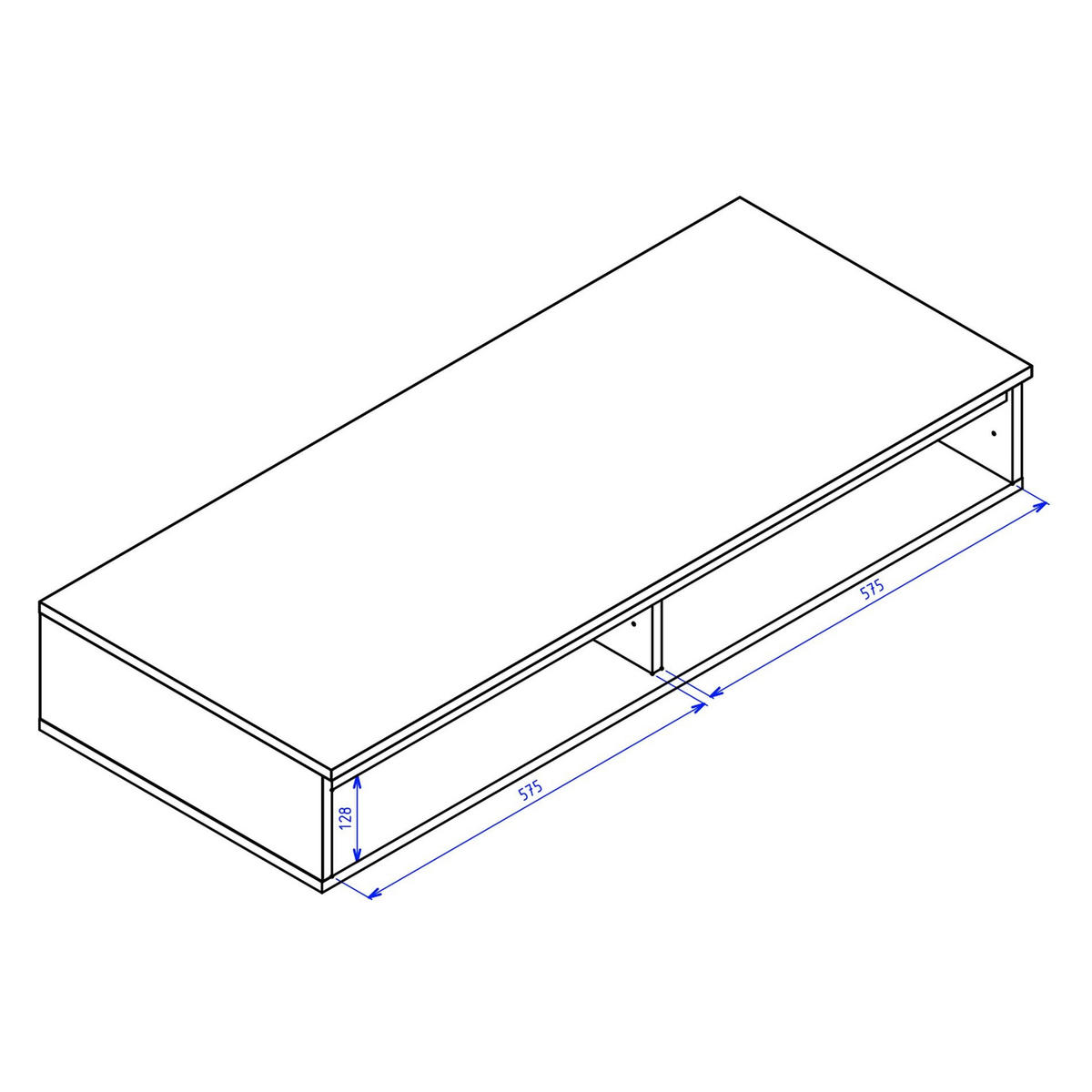 HÄNGESCHREIBTISCH / SCHMINKTISCH Bemmi Nussbaum Wisconsin 120 cm - Dunkelbraun, Holzwerkstoff (50/120/19cm) - Selsey