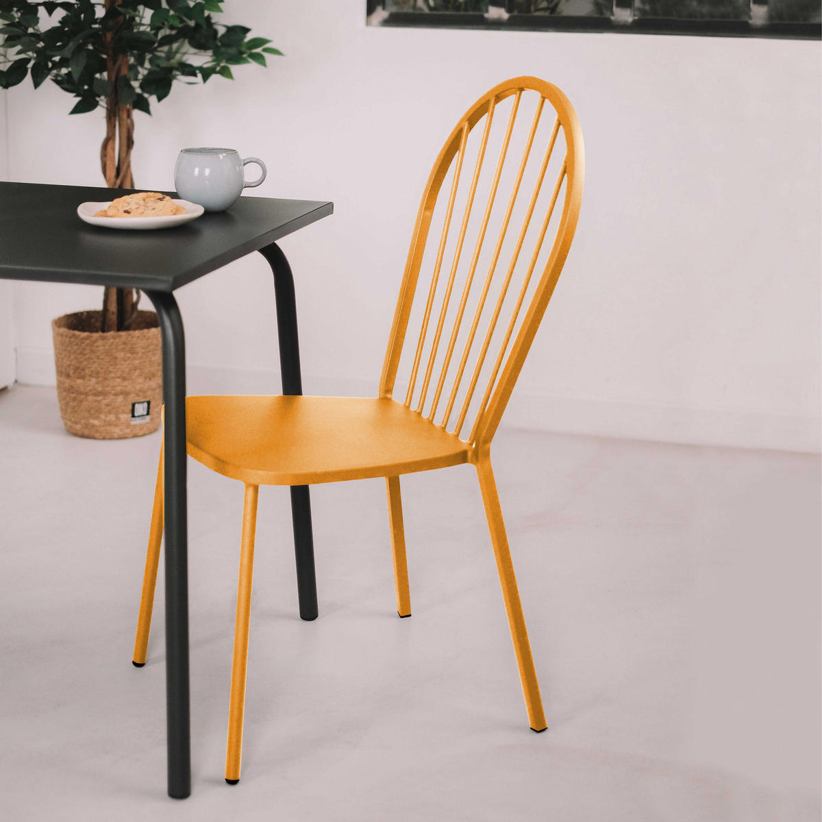 GARTENSTUHL, Gelb - Gelb, Metall (53/94/57cm) - Oviala