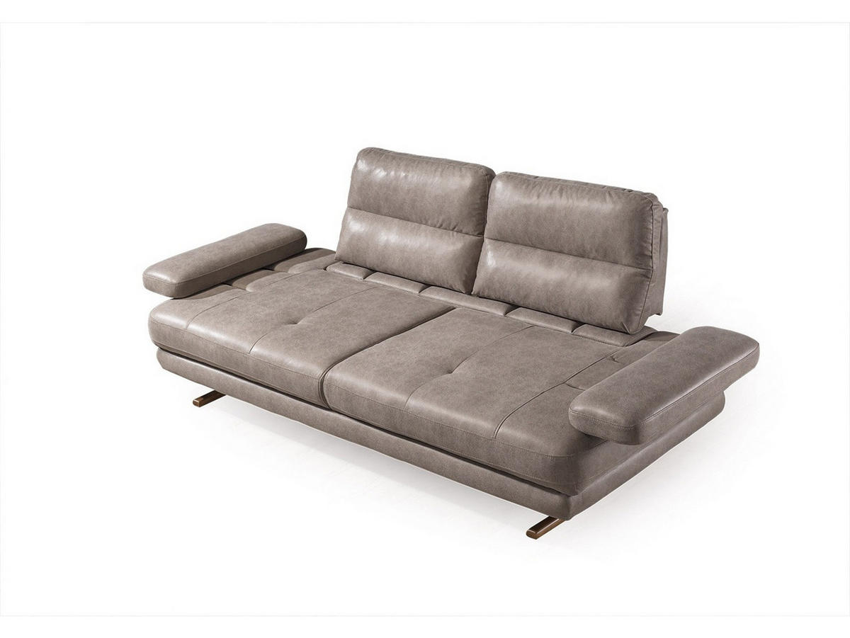 SOFA Quatro 3-Sitzer Nubuk Taupe - Taupe, Holz/Textil (240/90/105cm) - Villa Möbel