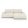 ECKSOFA m.Schlaffunktion, Bettkasten, extrabreite Ottomane rechts, abgerundete Armlehnen, B240/T145/H81 cm, Bezug Bouclé-Charakter Beige Creme / 21027 - Beige/Creme, Kunststoff/Textil (240/145cm) - luma-home