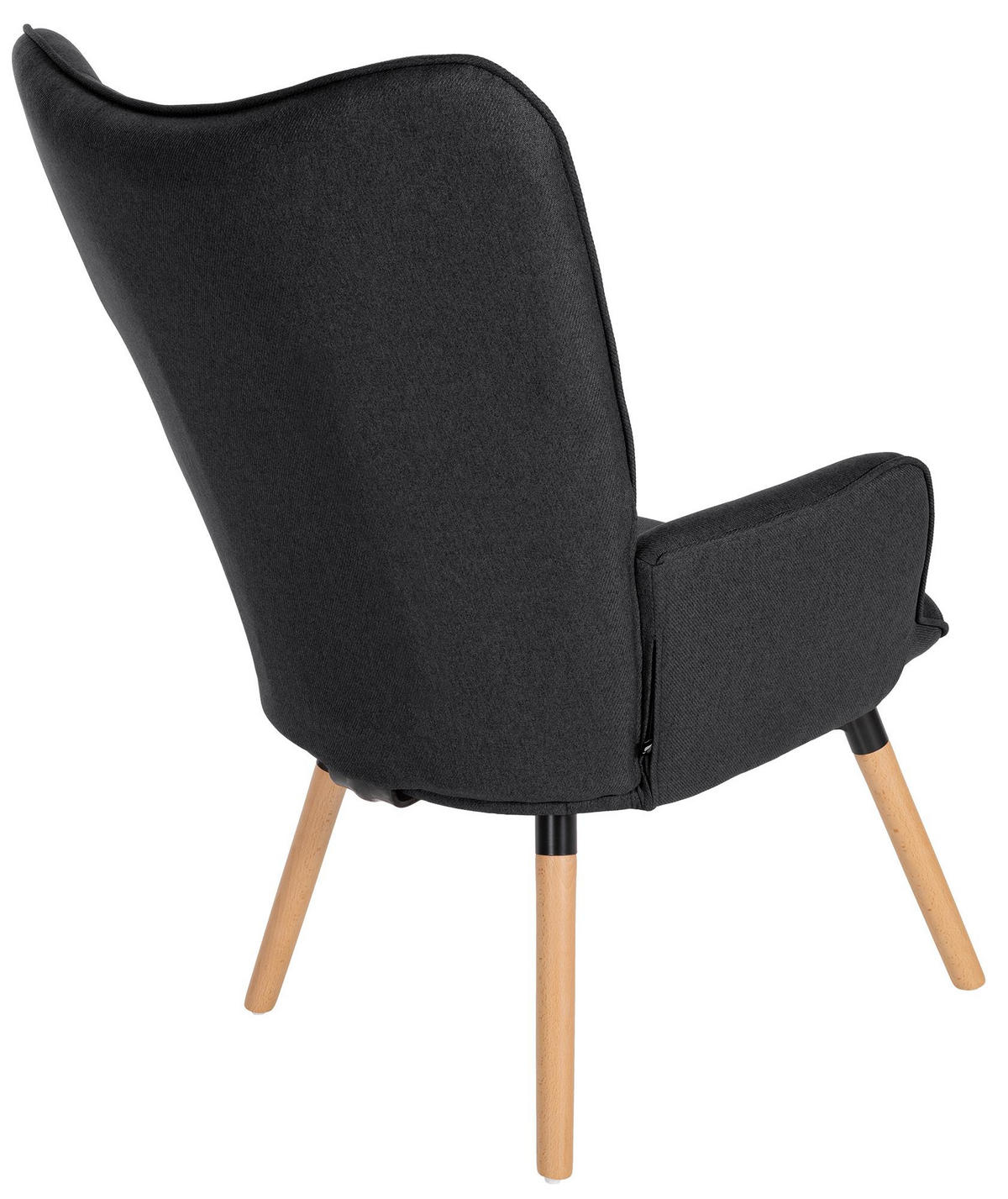 SESSEL Stoff schwarz - Eukalyptusholzfarben/Schwarz, Holz/Textil (68/101/73cm) - CLP