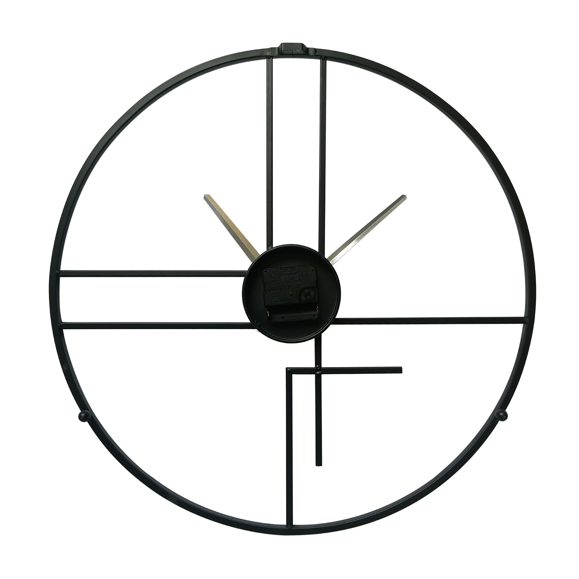 WANDUHR Schwarz 5/50/50 cm - Schwarz, Metall (5/50/50cm) - Mobili Rebecca