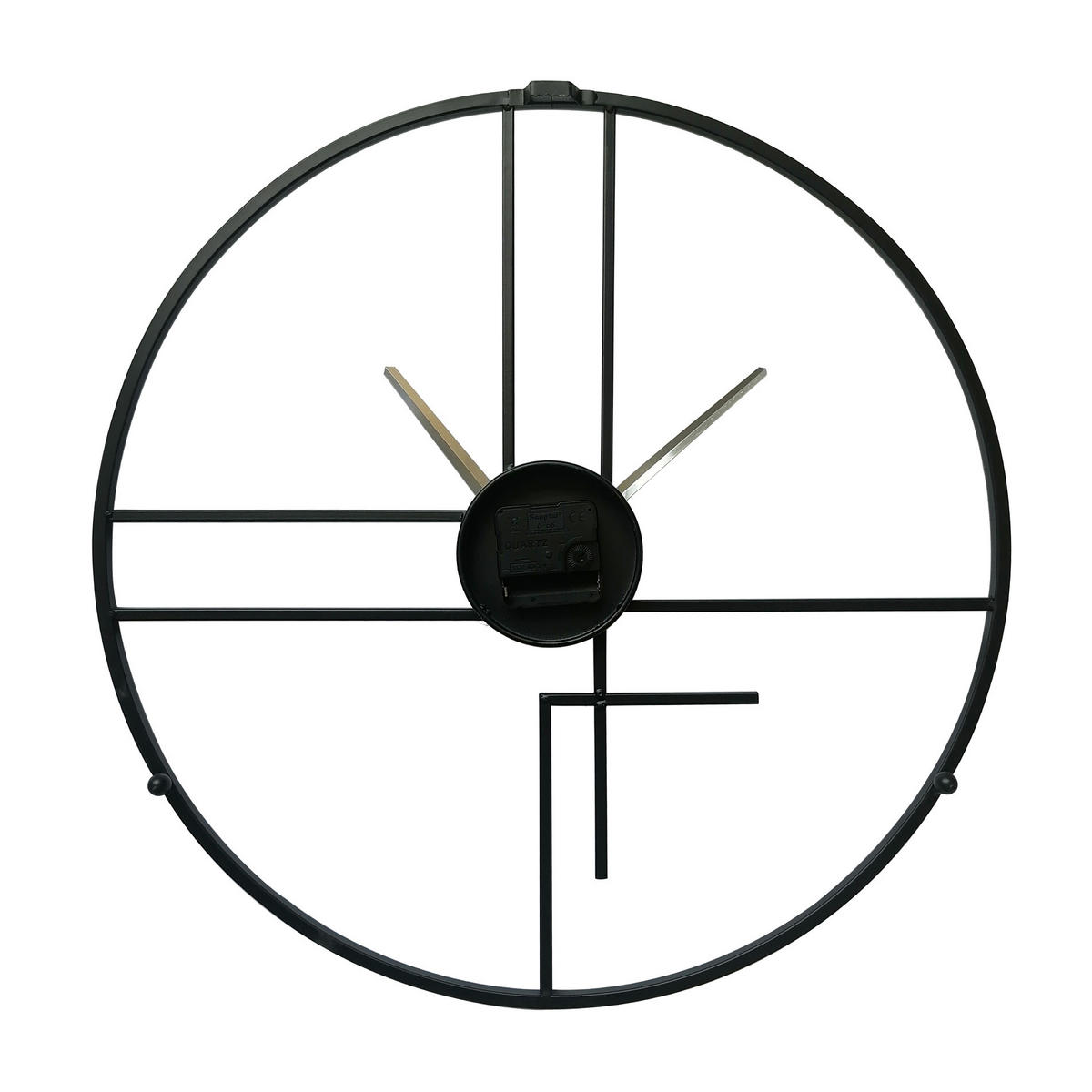 WANDUHR Schwarz 5/50/50 cm - Schwarz, Metall (5/50/50cm) - Mobili Rebecca