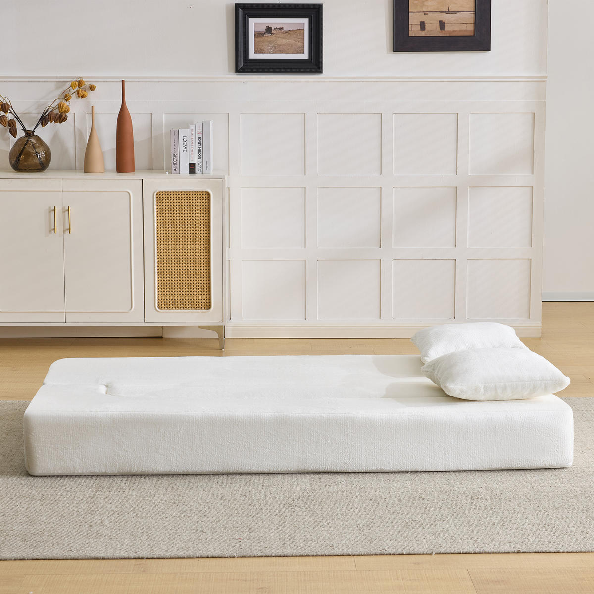 SCHLAFSOFA DE-34992 2-in-1 klappbar Weiß - Weiß, Textil (52/48/190cm) - ComfortXL