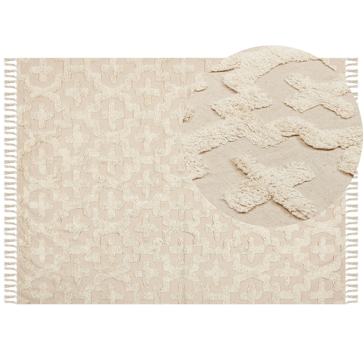 KURZFLOR-TEPPICH Itanagar 230/160 cm - Beige, Textil (160/230cm) - Beliani