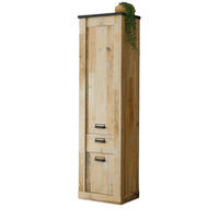 STAURAUMSCHRANK Used Wood hell, anthrazit, Mehrzweckschrank 51 x 201 cm - Eichefarben/Anthrazit, Holzwerkstoff/Metall (51/201/38cm) - Furn.Design