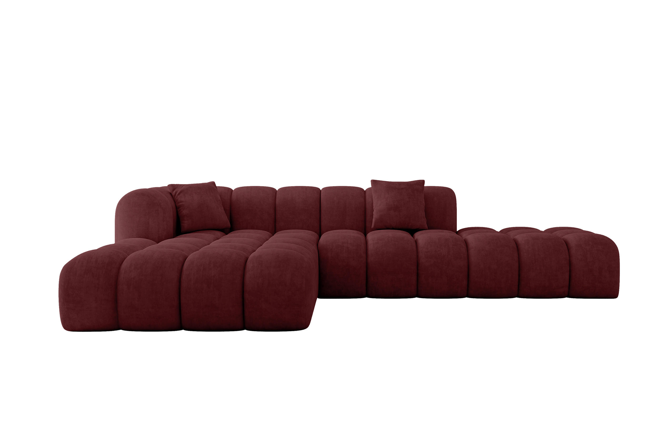 ECKSOFA Ottomane Links OLEA-L2 - 289x176x71 cm Bordeaux - Bordeaux/Schwarz, Holzwerkstoff/Kunststoff (289/176cm) - ALTDECOR